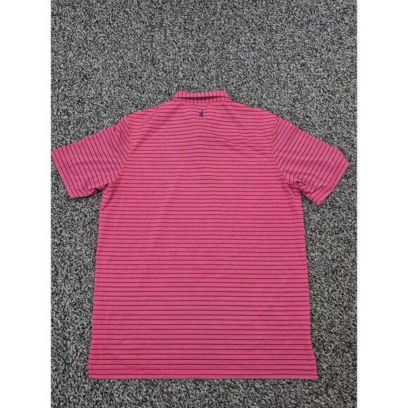 Johnnie O Polo Shirt Mens XL Pink Stripe Golf Performance Stretch No Course Logo - Picture 6 of 7